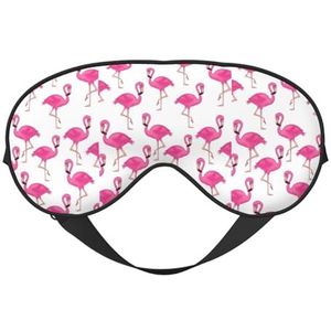 Roze flamingo uniseks elastische verstelbare gesp ontwerp verduisterende slaap oogmasker voor thuis reizen yoga kantoor dutje