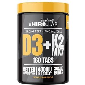 #HIRO.LAB Vitamin D3 4000IU + K2 MK7-160tabs.
