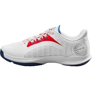Wilson Hurakn Pro tennisschoen voor dames, wit rood/Deja Vu blauw, 8 UK, Wit Wilson Rood Deja Vu Blauw, 42 EU