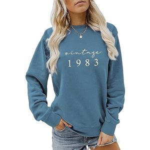 Vintage 1983 Crewneck Sweatshirt, Funny 40th Birthday Shirt Gift for Women Casual Retro Birthday Party Pullover Tops