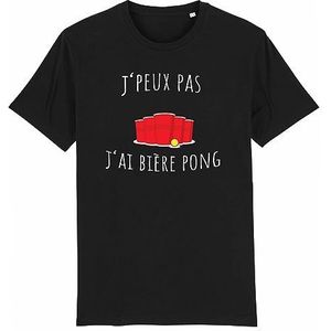 T-shirt ""Je Peux Pas J'AI Beer Pong"" - voor heren - bedrukt in Frankrijk - 100% biologisch katoen - verjaardagscadeau Aperitief EVG Original Fun, zwart, XL