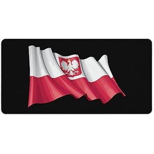 Polen Staat Vlag Print Bureau Pad Protector Muismatten Kantoor Tafel Mat Grote Muismat Antislip Laptop Pad