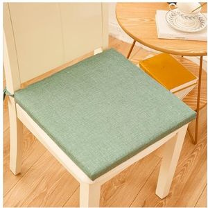 Set van 2/4/6 stoelkussens met stropdassen voor eetkamerstoelen, 4 cm zacht dik vierkant katoenen linnen kussen voor tuin keuken eetkamer woonkamer patio kantoor koffieshop F,Set of 4-40cm