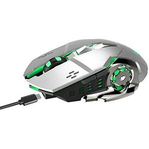 DKE-toetsenbord 2.4G Wireless Oplaadbaar Gaming Muis Kleurrijk Licht kan het Licht 2400DPI Ergonomische optische muisgrijs uitschakelen