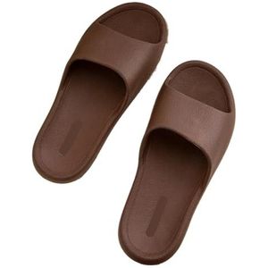 UBOHUZ Vrouwen Zomer Slippers Lichtgewicht Thuis Badkamer Platte Sandalen Paar Comfort Indoor Outdoor Douche Schoenen Voor Badkamer, Zwembad, donkerbruin, 44/45 EU
