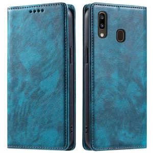 Beschermingskoffer Compatibel met Samsung Galaxy A20E/A10E Portemonnee-hoesje met kaarthouder Magnetische telefoonhoes Schokbestendige hoes Lederen beschermende flip-cover-Creditcardhouder-standaard B