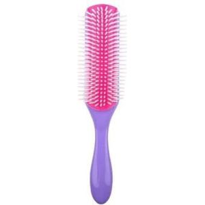9-rijen haarborstel hoofdhuid stimulator recht krullend nat haar kam voor vrouwen mannen thuis salon (maat: donkerpaars)