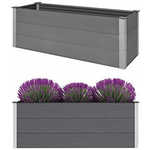 VidaXL Verhoogde Plantenbak 150x50x54 cm - HKC Grijs