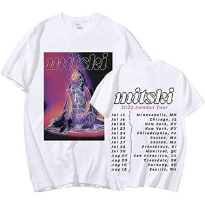 HORNE Mitski T-shirt klassieke hiphop grappige zomer tops fan casual straat T-shirt ronde hals losse korte mouw tiener unisex XXS-4XL-wit||L