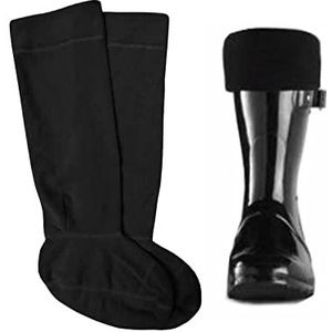 Womens Fleece Wellie Sokken Volwassen Dames Welly Wellington Boot Thermische Liners Warm Outdoor Sok One Size 4-7, Zwart, one size