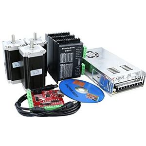 Enkele as 8mm CNC Router Kit 3 Axis, 3 stks DM542 stappenmotor driver en Nema23 4800oz-in motor+4 as mach3 USB interface board+voeding