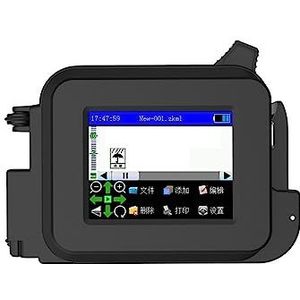 Mini Inkjet Printer Draagbare handheld inkjetprinter, Smart Touch Screen waterdichte sneldrogende printer, codering QR Code Logo Mini instelbare afdrukhoogte(Nero)