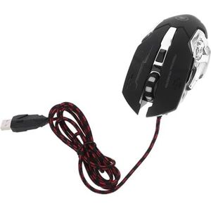 Muis Bedrade Gaming Ergonomische Gaming Programmeerbare Computers Desktop Conputer Computer USB Optische Muizen Jounal Notebooks met Lichten Gamer Computer Muizen Abs Laptop Kabel 6d (kleur: Blackx8