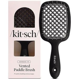 Kitsch Lichtgewicht geventileerde haarborstelontklitter voor vrouwen, mannen en peuters - alle haartypes | Zachte haren haarborstel voor haarverzorging | Gemakkelijk vast te houden föhnborstel |