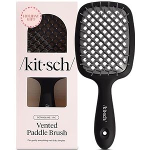 Kitsch Lichtgewicht geventileerde haarborstelontklitter voor vrouwen, mannen en peuters - alle haartypes | Zachte haren haarborstel voor haarverzorging | Gemakkelijk vast te houden föhnborstel |