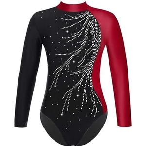 Gymnastiek Turnpakje Ballet Danskostuums Voor Kinderen Meisjes, Turnpakje Lange Mouw Turnpakje Training Bodysuit, Slot Hole Rug, Skating Dance Kleding Kunst, Bourgondië, 8