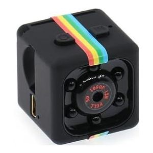 Actiecamera, SQ11 Minicamera 1080P HD Draagbare DV Infrarood Nachtzicht Buitensportcamcorder for Thuis- en Reisopnames,voor fietsen, motorfietsen(Black)