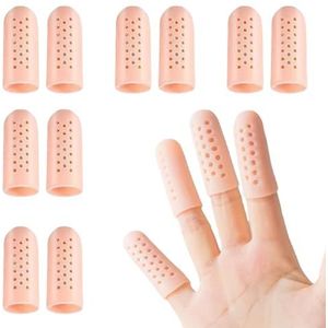 MniimaLuxe 14 stuks vingerbescherming, siliconen gel, vingertopbescherming na letsel, vingerbescherming bij letsel, vingermouwen, vingerbeschermer, ademende vingerovertrekken, vingerdoppen