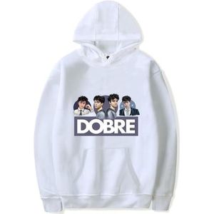 IZGVLELIHN Dobre Brothers Trainingspak met capuchon voor heren en dames, casual trui voor jongens en meisjes, coole pullover met lange mouwen, hiphop hoodie, Wit, XXS