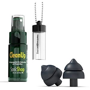 SweetDreams Oordopjes om te slapen, extra zacht, tegen snurken, gehoorbescherming, herbruikbare slaapbescherming voor 's nachts, set inclusief reinigingsspray & case