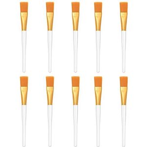 WUDQIJI Maskerkwast, gezichtsmasker, kwast, 10 stuks, make-upkwast, gezichtsapplicator, borstel, cosmetica, gereedschap, maskerkwast, met helder kunststof handvat, voor gezichtsmaskers, reinigingsmasker, serum