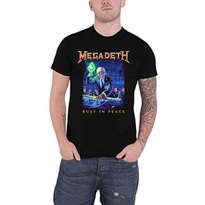 Megadeth T Shirt Rust In Peace Tracklist Band Logo nieuw Officieel Zwart S
