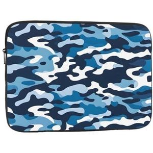 Laptop Sleeve Voor Vrouwen Laptop Sleeve Case 17 Inch Shockproof Beschermende Notebook Case Leuke Draagtas En Cover Voor Mannen Blauw Camo Patroon Computer Draagtas