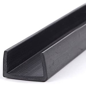 Greenhouse Rubber Strip U Srubber Channel Edge Trim Rubber Seal, Zwart (25mm*15mm)