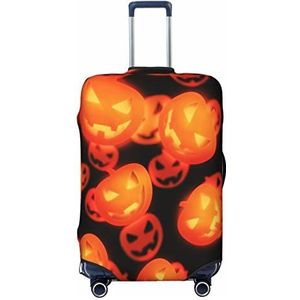 WOWBED Enge pompoen lantaarn bedrukte koffer cover elastische reisbagagebeschermer past 45-70 cm bagage, Zwart, XL