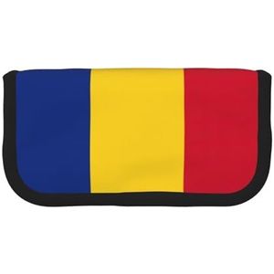 gopoo Vlag van Roemenië Leuke Canvas Potlood Pouch - Georganiseerde Opslag voor Reizen & Dagelijks Gebruik Etui, Make-up Pouch
