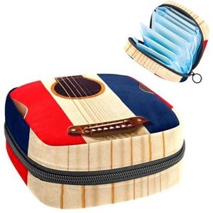 Opbergtas voor maandverband, menstruatiecup zakje, menstruatiezak, organizer voor vrouwelijke pads, tampons, Amerikaanse muziekgitaar