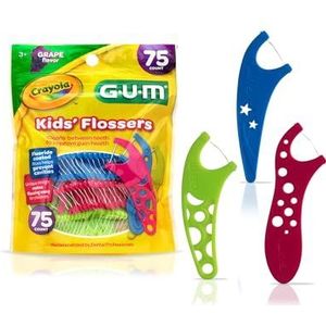 GUM -897 Crayola Kids Flossers, Druif, Fluoride Coated, Leeftijd 3+, 75 Count