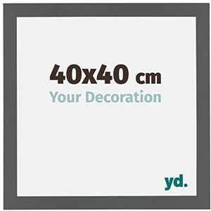 Your Decoration - Fotolijst 40x40 cm - MDF Fotolijst met Acrylglas - Ontspiegeld Glas - Uitstekende Kwaliteit - Antraciet - Mura,