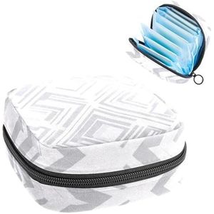 Opbergtas voor maandverband, abstract geometrisch patroon, draagbare maandverband, inlegkruisjes, tampons, maandverband, opberghouder voor vrouwen, school, kantoor