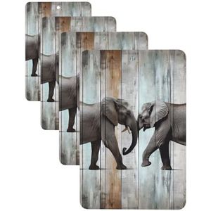 Olifant op hout auto luchtverfrisser kaarten set van 4 stuks langdurige hangende geurkaarten auto aromatherapie tabletten gepersonaliseerde auto verfrissers geschenken voor mannen vrouwen