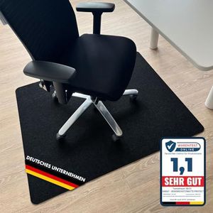 KARAT Vloerbeschermingsmat 100 x 120 cm, zwart - bureaustoelonderlegger van polyester, vloerbescherming, onderlegmat, beschermmat voor laminaat, parket en harde vloeren (viking)