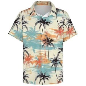 Hawaiiaanse Tropische Printoverhemden voor Heren, Zomer Anti-rimpel Ademende Korte Mouwen, Losse Casual Strandt-shirt (Color : Color 1, Size : XL)