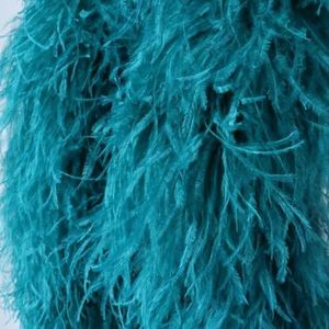 6-laags veelkleurige struisvogelveren boa pluizige struisvogelveren sjaal trim diy bruiloft feestkleding naaien decoratieve ambachten-diepe pecock blauw-6-laa