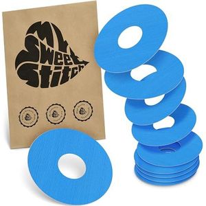 MySweetStitch - 10 x KatheterPatch, Katheterplakker met sterke hechting, Infusiepleister voor insulinepomp-infusieset (bijv. MiniMed, T:slim en Medtronic Guardian), Blauw