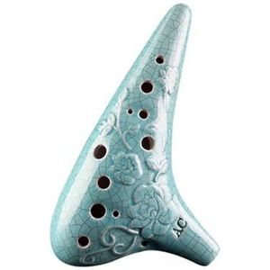 ocarina Fengya Ocarina 12-hole alto C tone relief ceramic ocarina musical instrument student beginner ocarina (Color : 4)