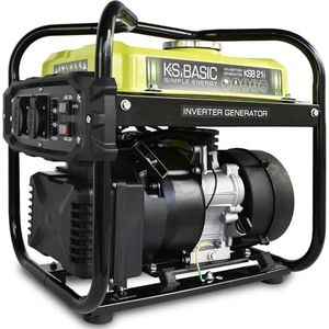 K&S Basic KSB 21i – 4-takt benzine-stroomgenerator, invertergenerator 2,9 pk met automatische spanningsregelaar, olietekort beveiliging, uitlaatgasnorm EURO V, 2000 W, 2 x 16 A (230 V) voor kamperen