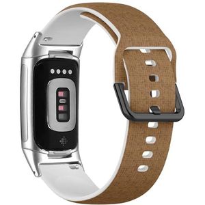 RYANUKA Zachte sportband compatibel met Fitbit Charge 5 / Fitbit Charge 6 (oud natuurlijk houten parket), siliconen armband, accessoire, Siliconen, Geen edelsteen