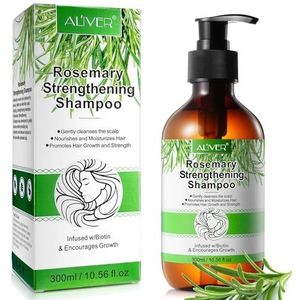 P-Beauty Rozemarijn shampoo voor haargroei, 300 ml, verzorgende shampoo tegen haaruitval, hoofdhuidshampoo, rozemarijn, munt, versterkende shampoo, anti-haaruitval, reparerend en voedend voor alle