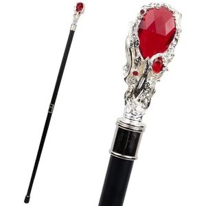 Diamanten Wandelstokken, voor Mannen Vrouwen Senioren Kostuum Wandelstok Rekwisiet Jurk Kostuum Accessoires 37 Inch(White red)