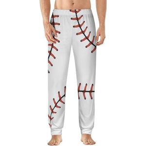 Rode stiksels honkbal heren pyjama broek zachte lounge bodems lichtgewicht slaapbroek