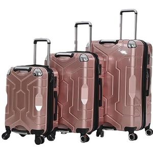 Bagage 3-delige Bagagesets Koffers Met Grote Capaciteit Handbagage TSA-douanekoffer Trolley Koffer (Color : Pink, Size : 20+24+28in)