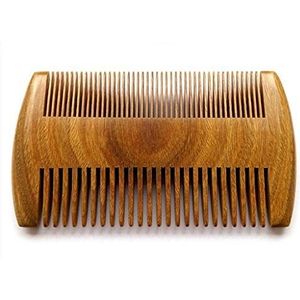 Myhsmooth GS-SM-NF Handgemaakt Natuurlijk Groen Sandelhout Geen Statische Comb-Pocket Kam (Beard) met Aromatische geur voor Lange en Korte Beards-Perfecte Mustache Kam (4,1 Twee zijden) door Myhsmooth