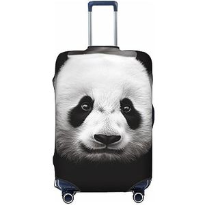 OPSREY Bagage Cover Elastische Koffer Cover Gepersonaliseerde Dubbelzijdige Leuke Zwart-Wit Panda Print Bagage Cover Protector Voor 18-32 Inches, Zwart, XL