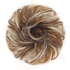 Elastische Haarstukken Natuurlijke Nep Scrunchie Krullend Messy Haar Broodje Bobble Hair Extensions Stuk Updo (21)