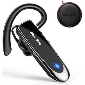 New bee Headset, Bluetooth, draadloze bluetooth-headset, handsfree in het oor met Clear Voice Capture-technologie, in-ear headsets voor iPhone, Samsung, Huawei, HTC, Sony, enz (Black2022)